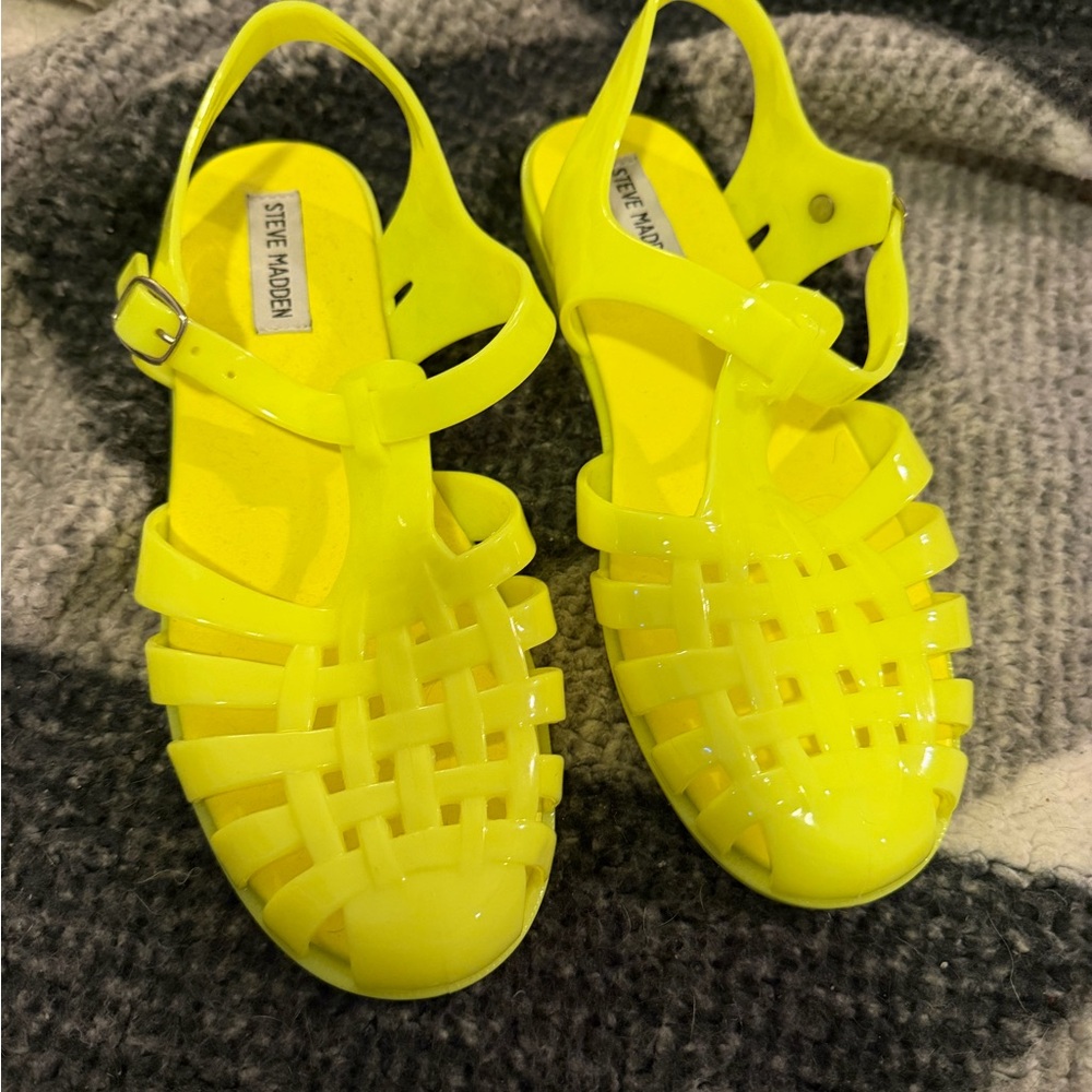 Steve Madden Neon Yellow Jelly Sandals
